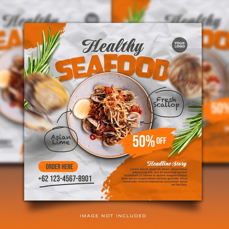 Free PSD food and restaurant menu social media feed