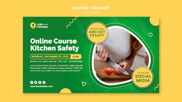 Food safety banner design template