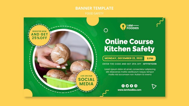 Food safety banner design template