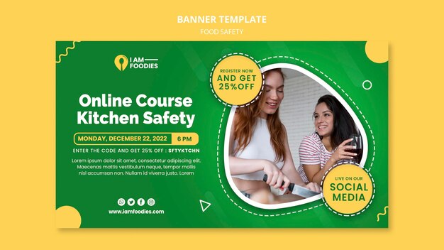 Food safety banner design template
