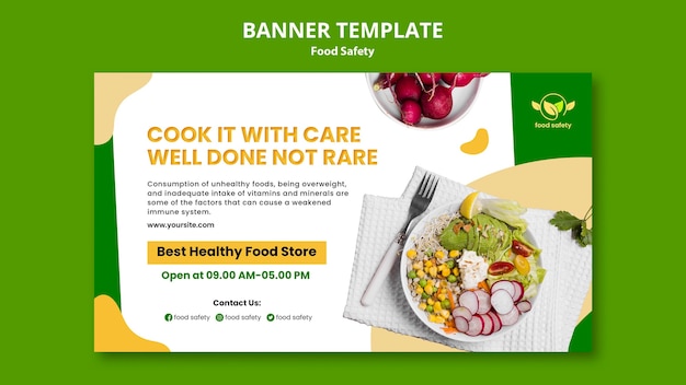 Free PSD food safety banner template