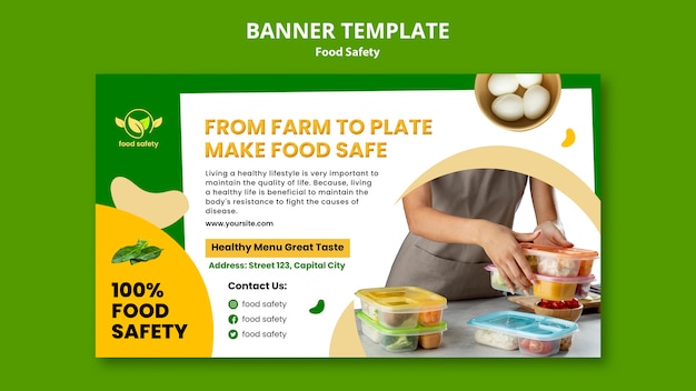 Food safety horizontal banner template