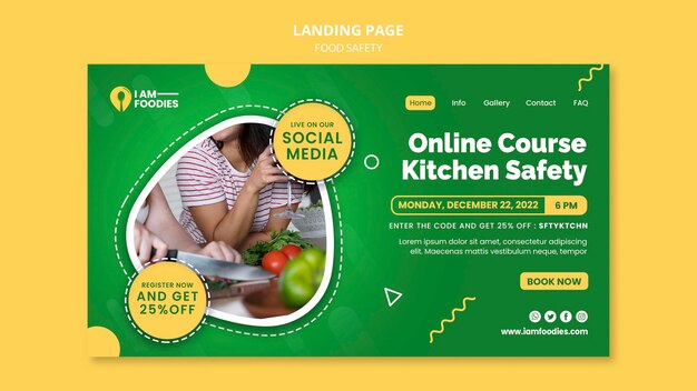 Food safety landing page design template