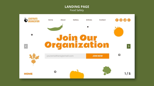 Food safety landing page template