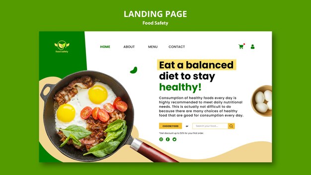 Food safety landing page template