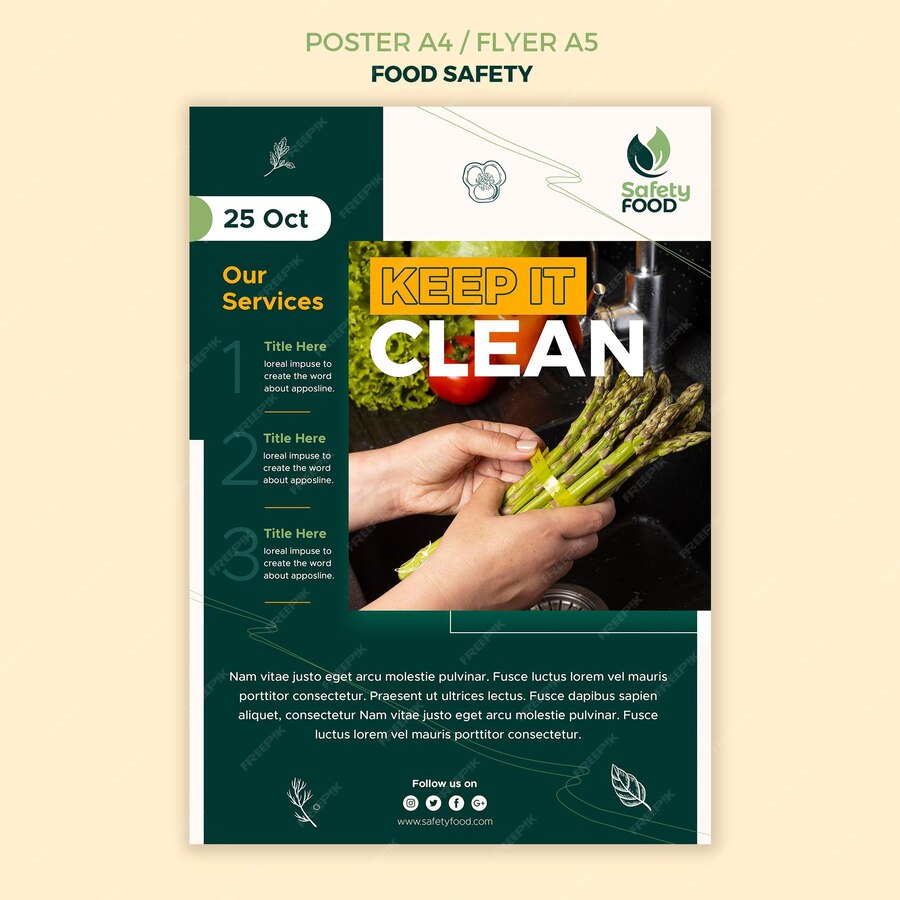 Free PSD Food safety poster design template
