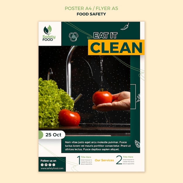 Free PSD food safety poster design template