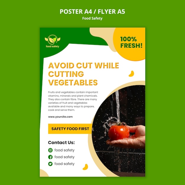 Free PSD food safety poster template