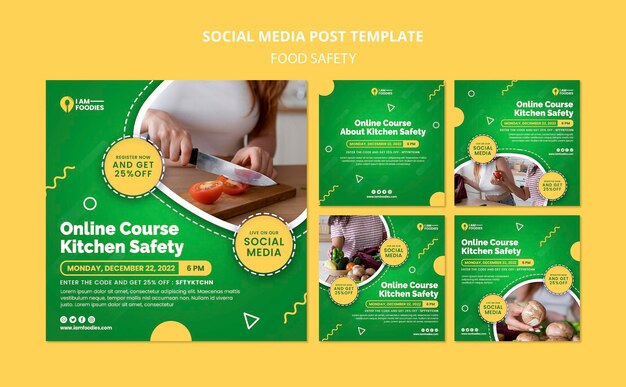 Food safety social media post design template