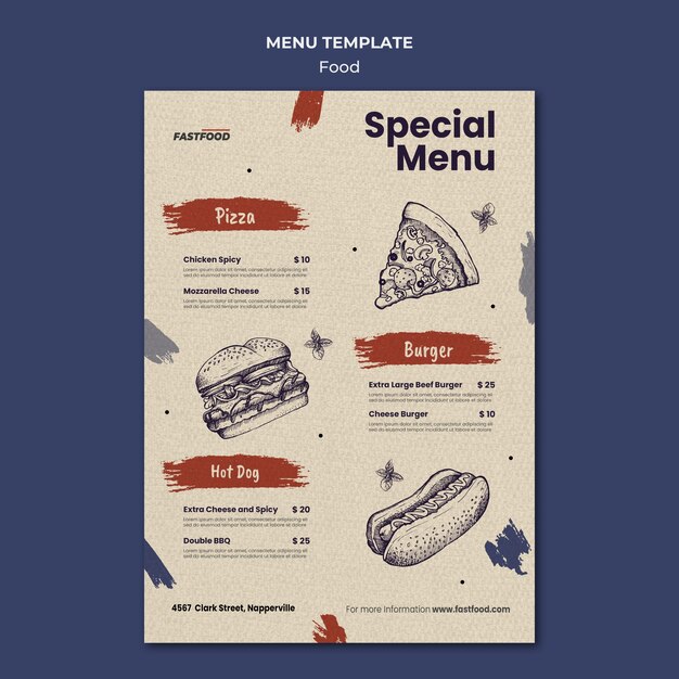 food sale menu template