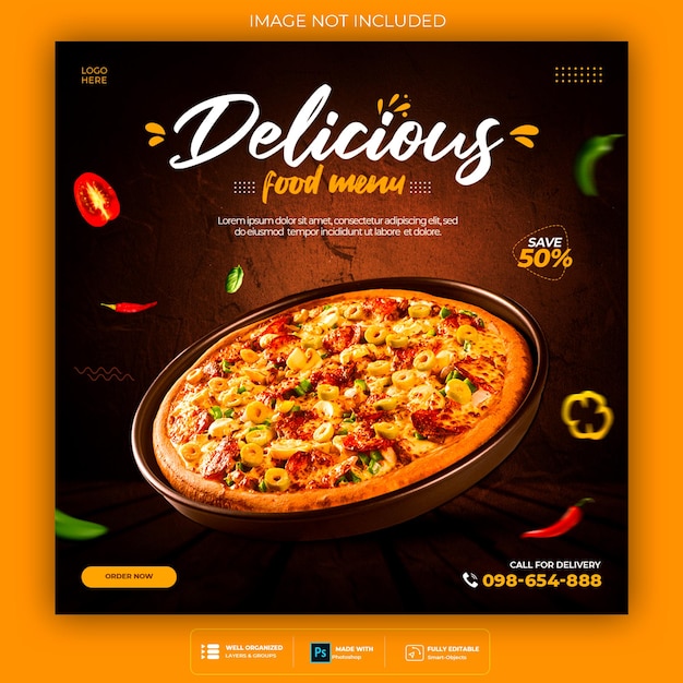 Free PSD food social media banner post template