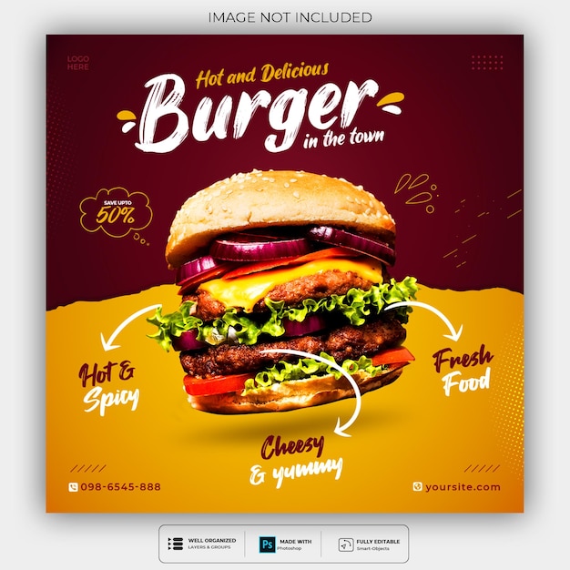 Food social media banner post template