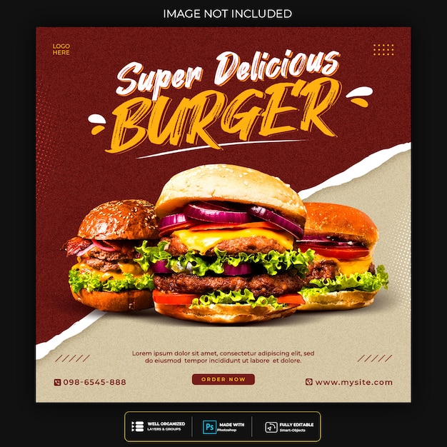 food social media banner post template