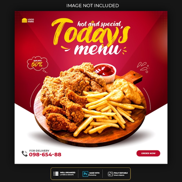 Food social media promotion and instagram banner post design