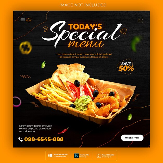 Food social media promotion and instagram banner post design