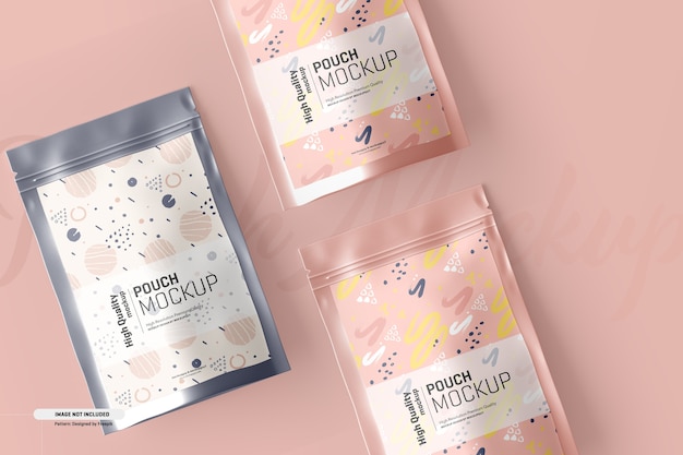 Food supplement pouch packaging mockup