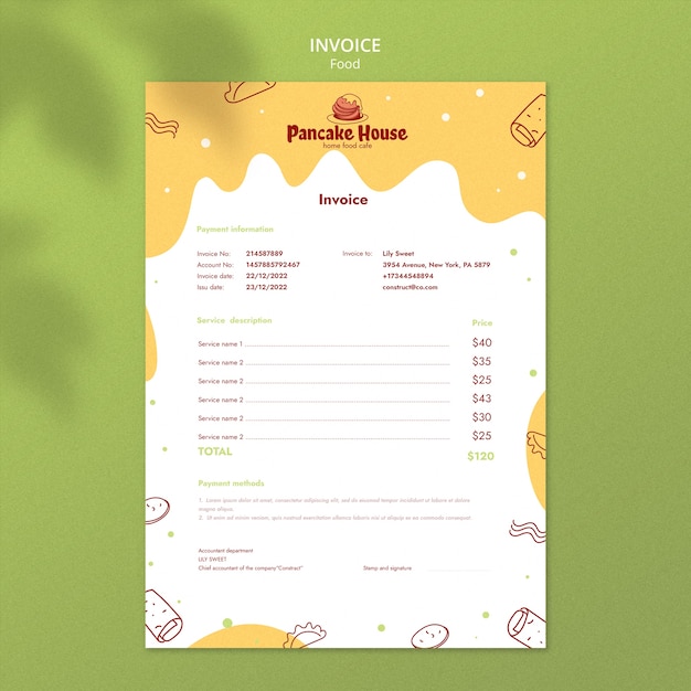 Free PSD food template design