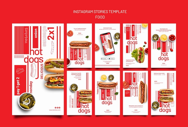 PSD gratuito modello di cibo modello insta story design template