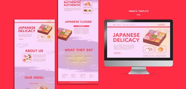 Free PSD food template of web design