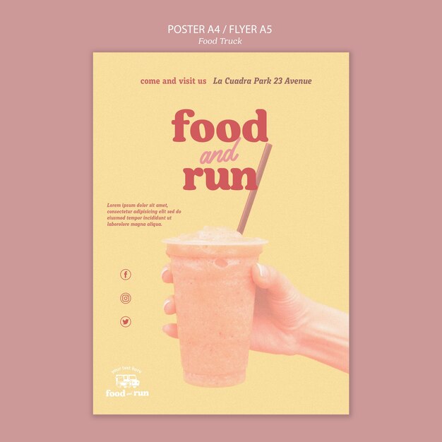 Шаблон рекламного плаката Food Food