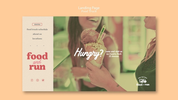 Food truck landing page template