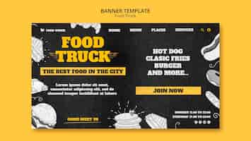 Free PSD food truck template design