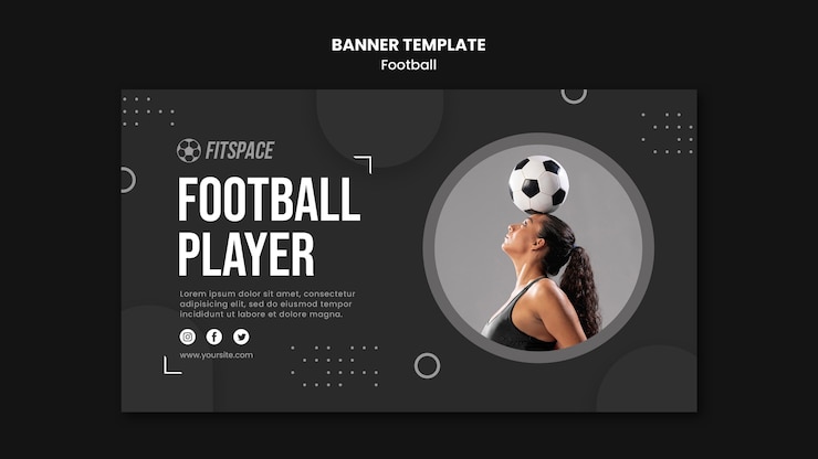 Free PSD football ad banner template
