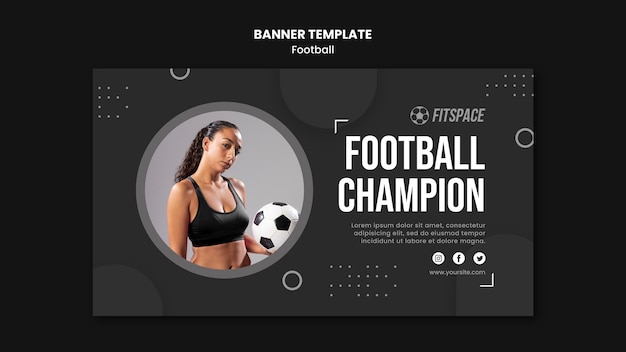 Free PSD football ad banner template