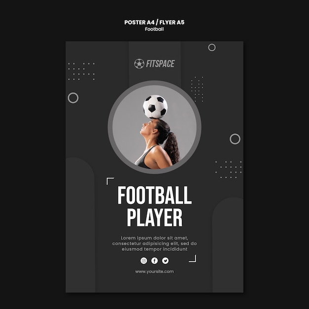 Modello di poster pubblicitario di calcio