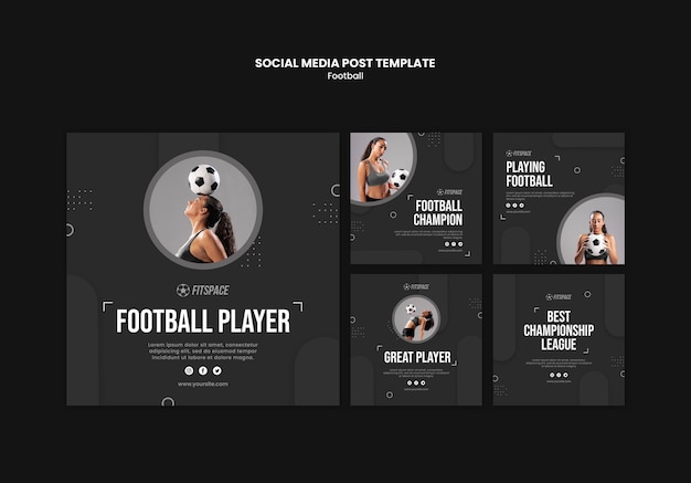 Football ad social media post template