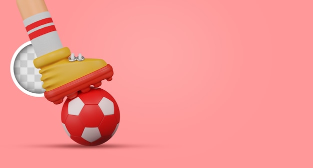 Football ball background 3d illustration