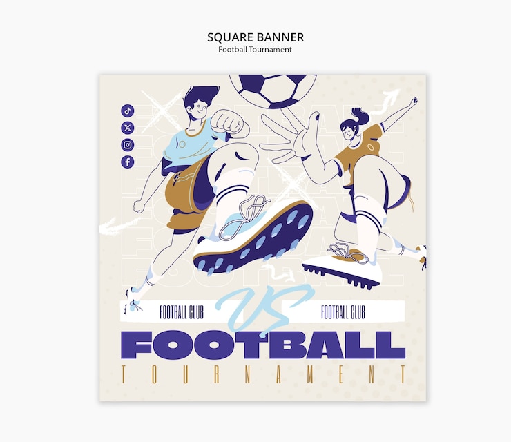 無料PSD サッカーゲームイベントのテンプレート