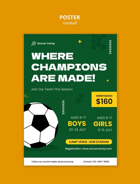 Football game event template