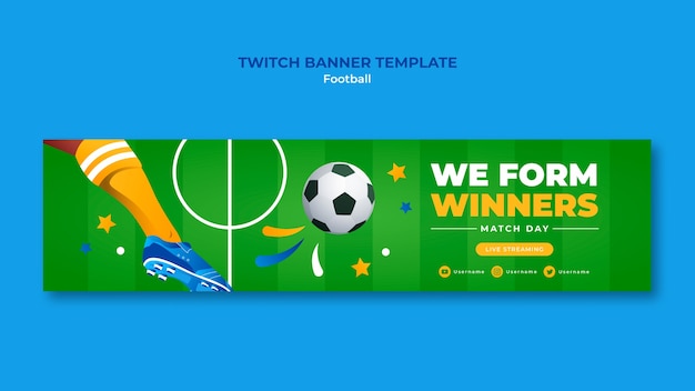 Free PSD football game twitch banner