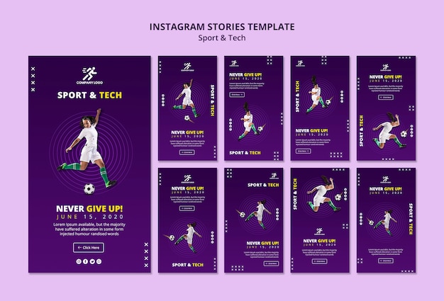 Football girl instagram stories template