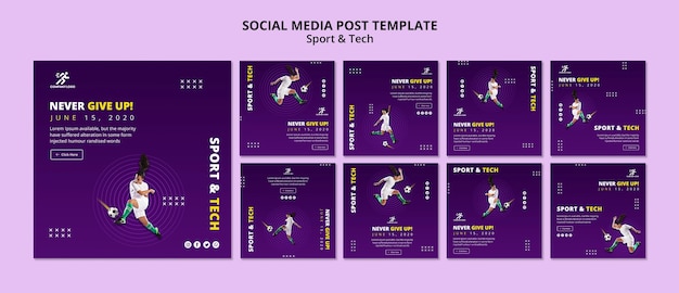 Free PSD football girl social media post template