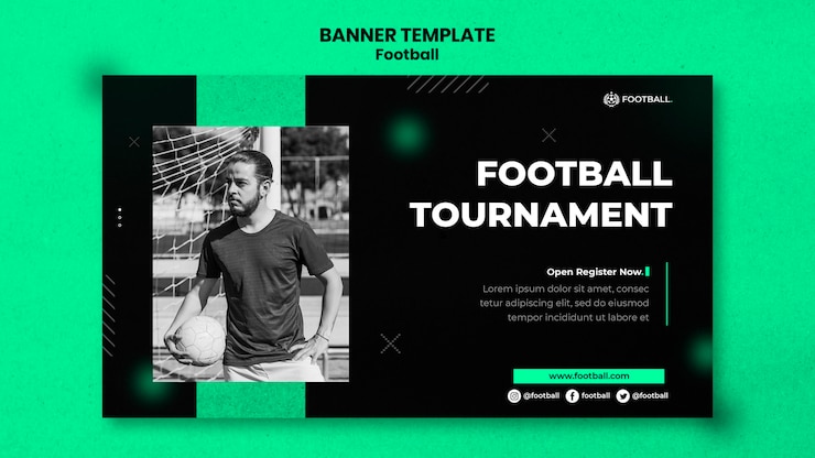 Free PSD football horizontal banner template