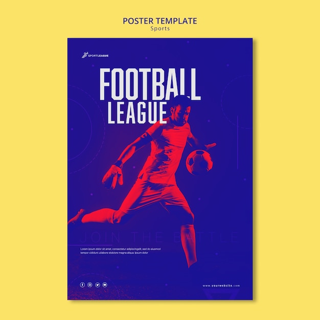 無料PSD サッカーリーグポスターテンプレート