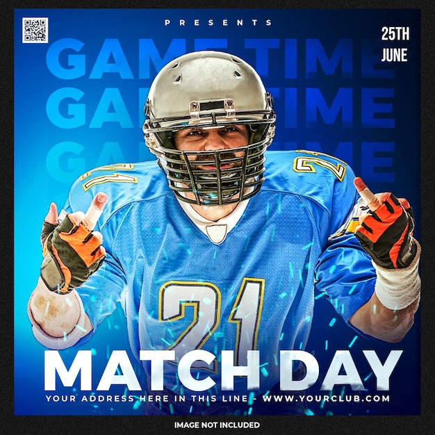 Free PSD football match day post social media template