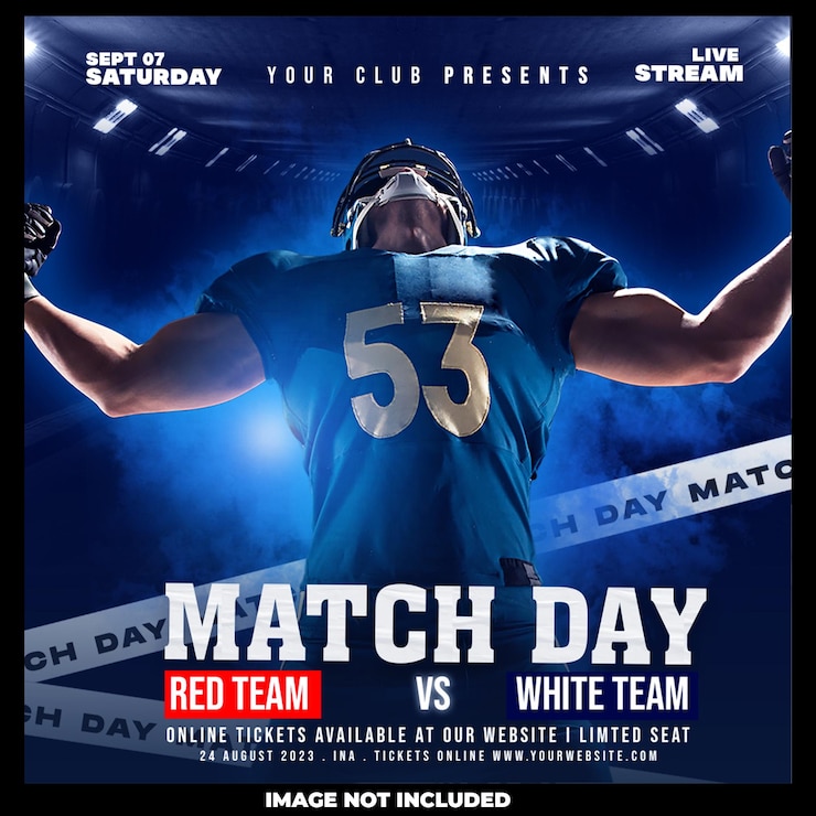 Free PSD football match day social media post design template