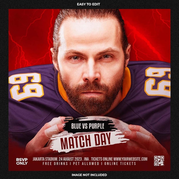 Free PSD football match flyer template