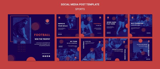 Football player social media posts template