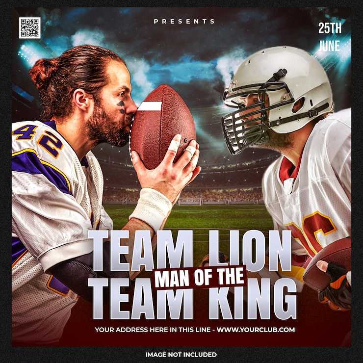 Free PSD football social media template