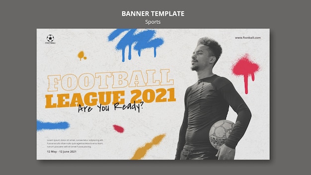 Free PSD football sport banner template