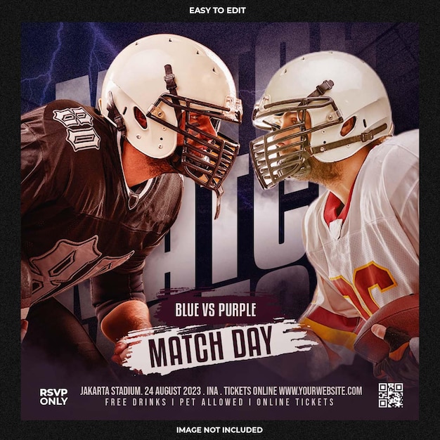 Free PSD football sport event flyer template