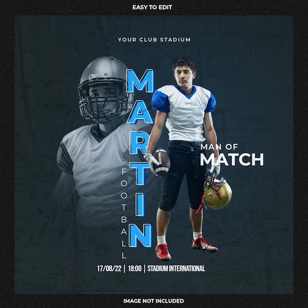 Free PSD football sport event flyer template