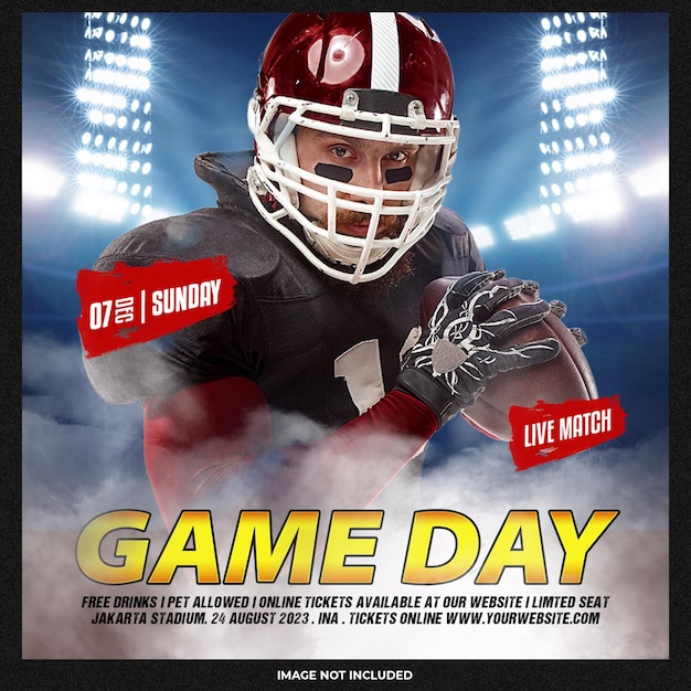 Football sport event flyer template