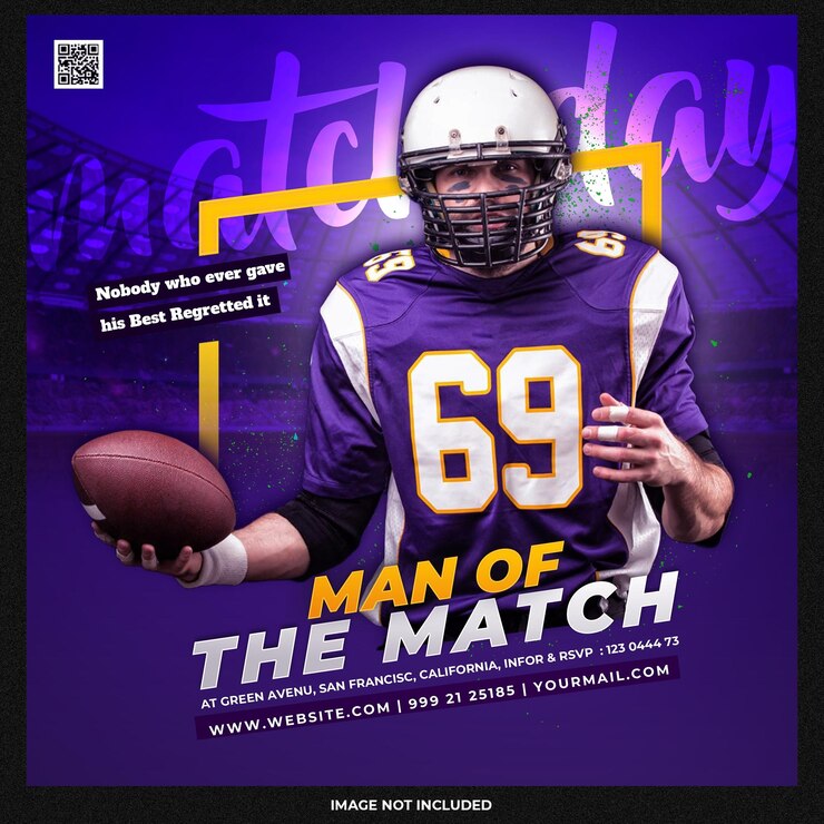 Free PSD football sport event flyer template