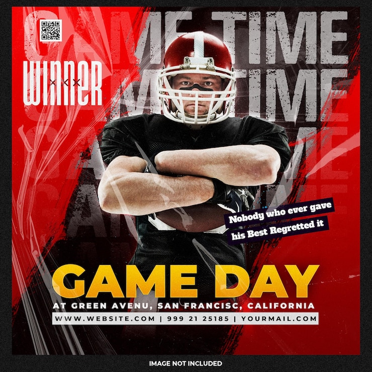 Free PSD football sport event flyer template