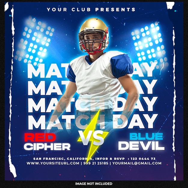 Free PSD football sport event flyer template